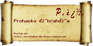 Prohaska Ábrahám névjegykártya